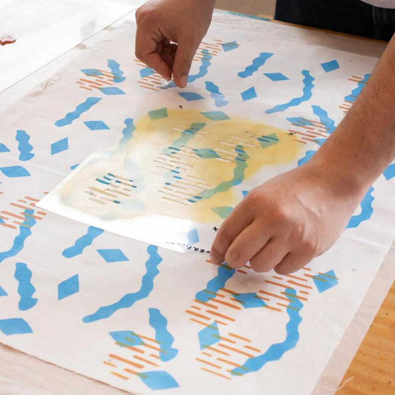 Stencil printing on fabric with Atelier Karaka - 18 APR - Image 3