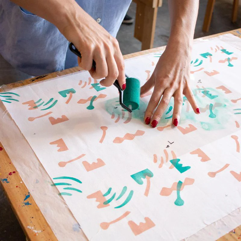 Stencil printing on fabric with Atelier Karaka - 18 APR - Image 4
